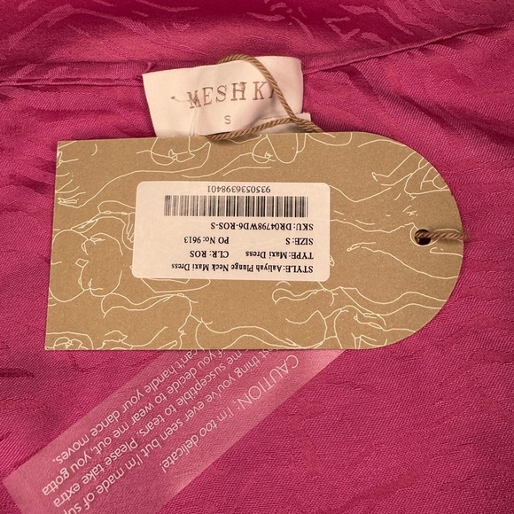 Meshki pink halter maxi dress with slit Size Small. #339 - Picture 14 of 16